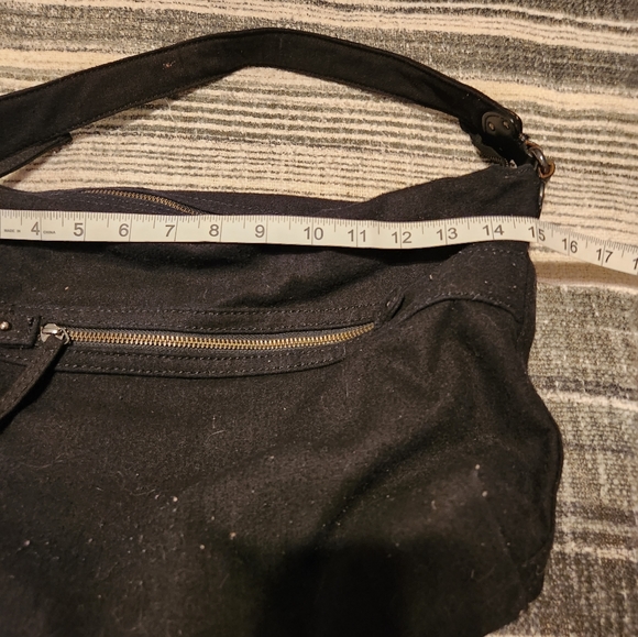 Retro Wool GAP shoulder bag - fully lined purse,  black & tan - Picture 7 of 9